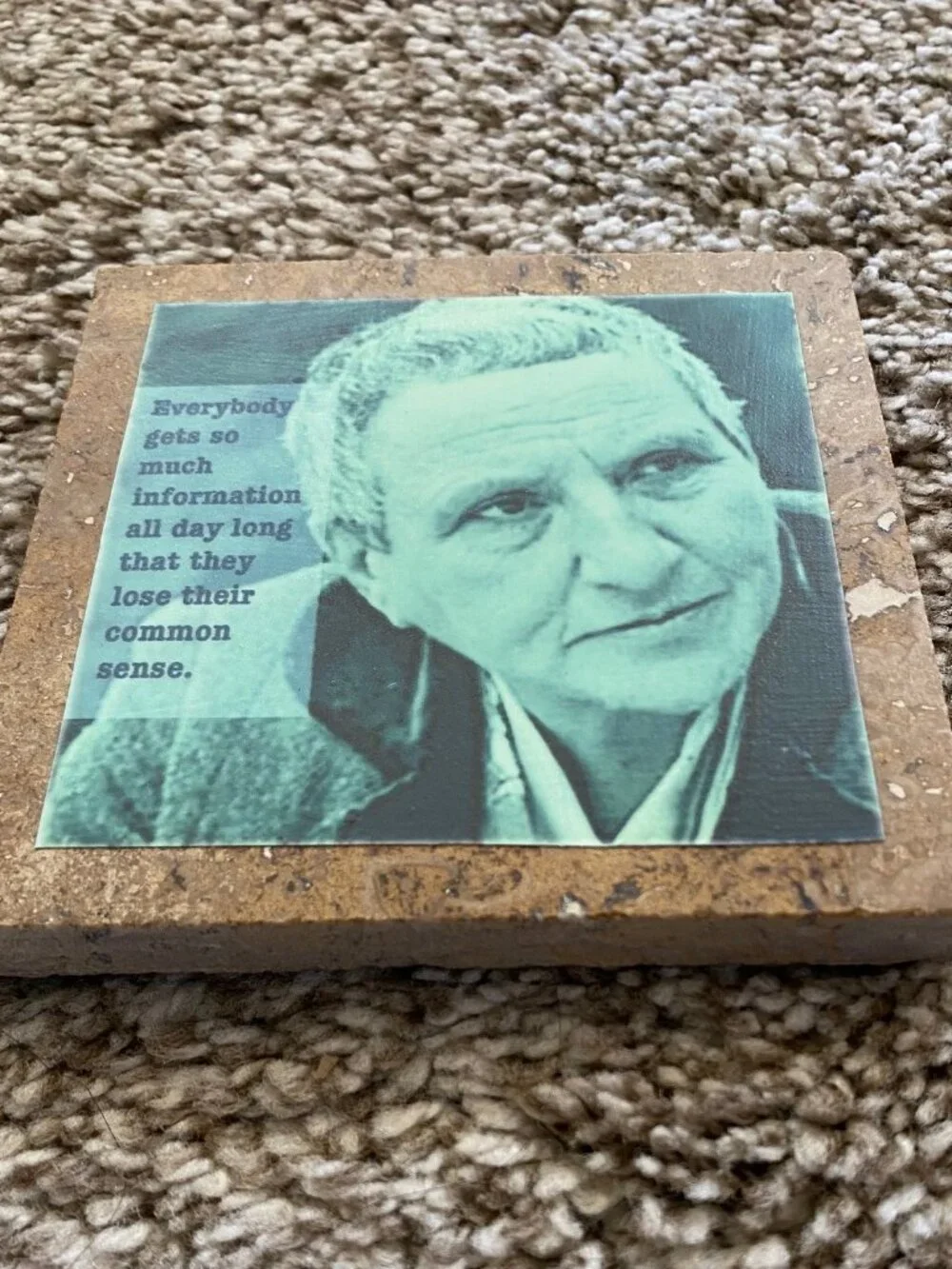 Gertrude Stein Ceramic Coaster with Her Famous Quote About 